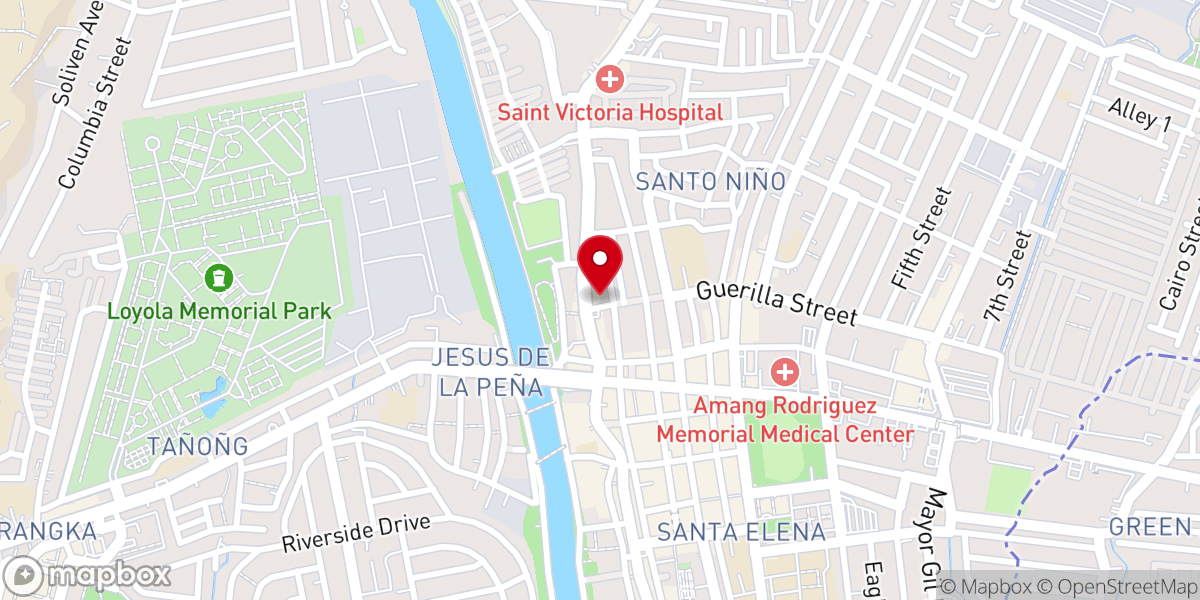 Map showing location of Marikina First Baptist Church