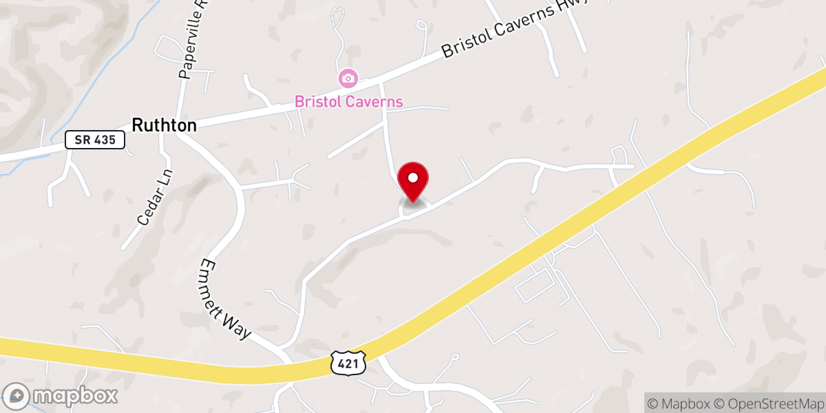 Map showing location of Sinking Spring Church