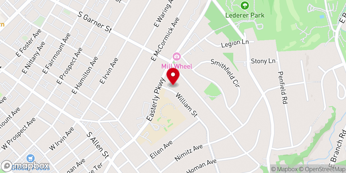 Map showing location of Penn State Young Kwang Korean Presbyterian Church