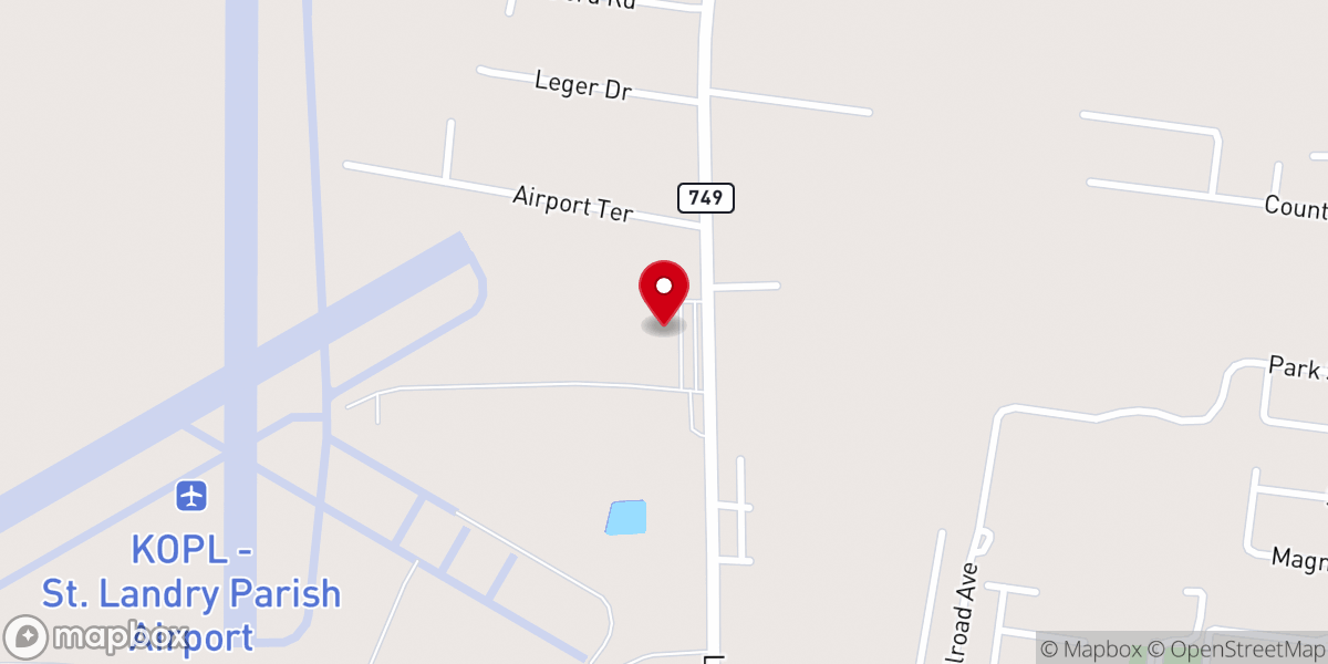 Map showing location of St. Landry Parish Transportation