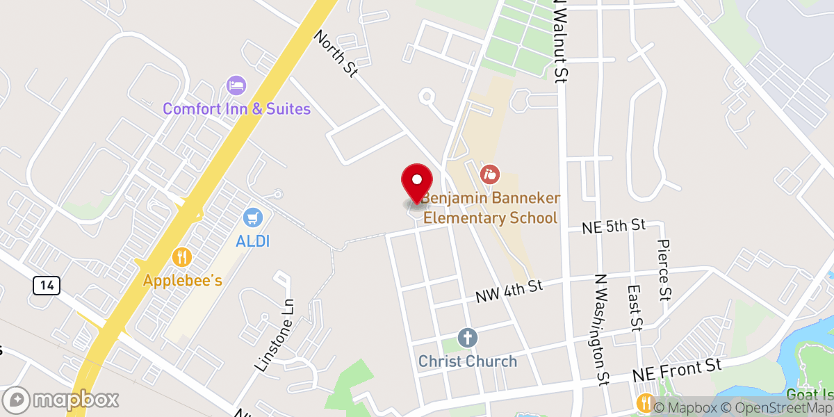 Map showing location of Mt. Enon Baptist Church