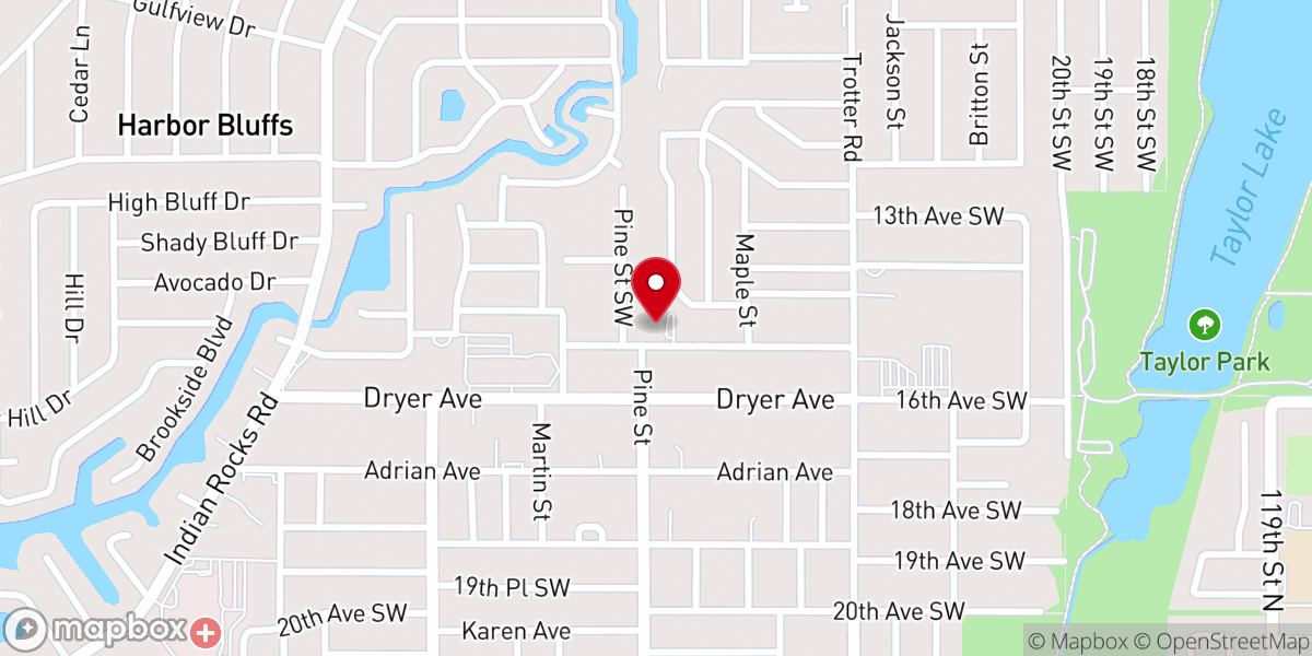 Map showing location of St. Dunstan's Anglican Church