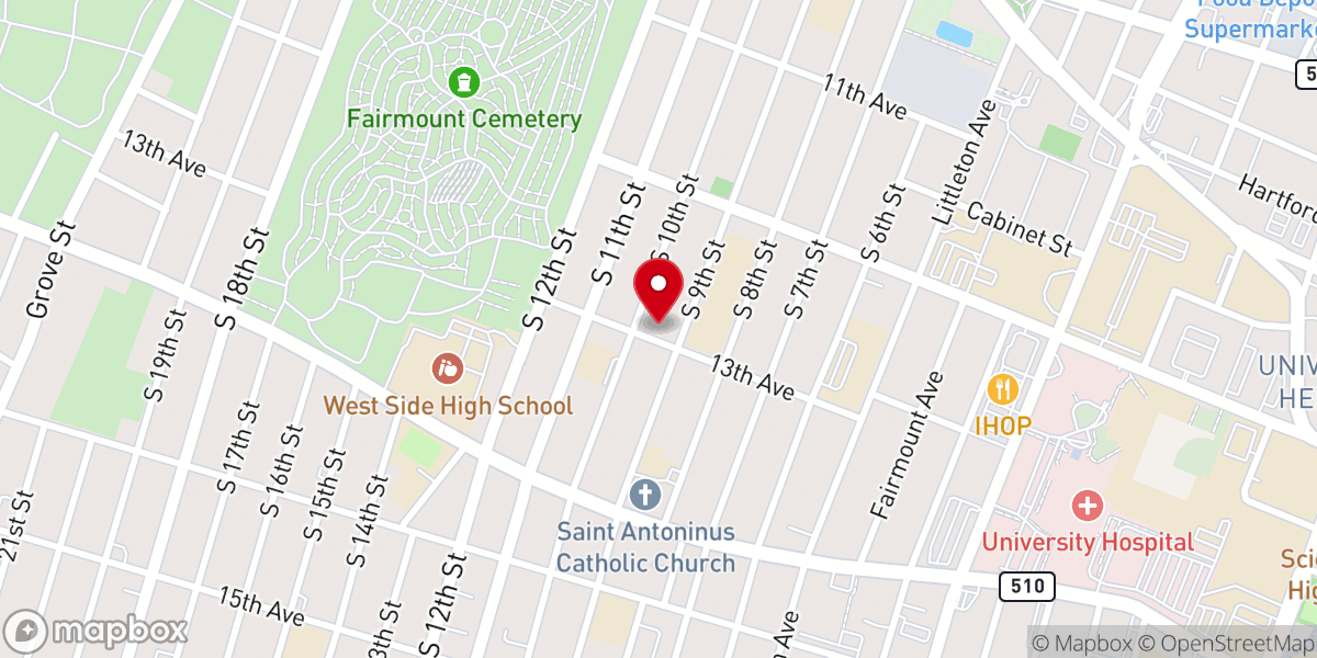 Map showing location of Most Blessed Sacrament Friary