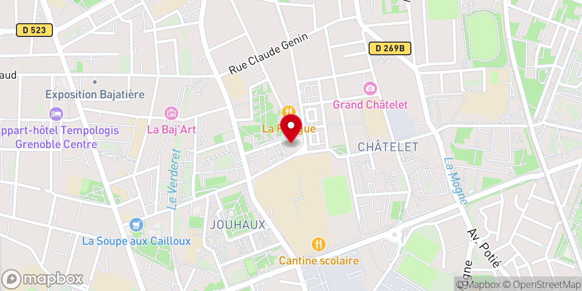 Map showing location of Paroisse de l'église apostolique arménienne de Grenoble et des environs, Archange Saint Gabriel