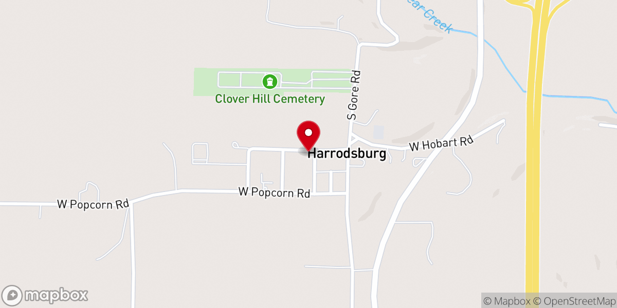Map showing location of Harrodsburg Church of Christ