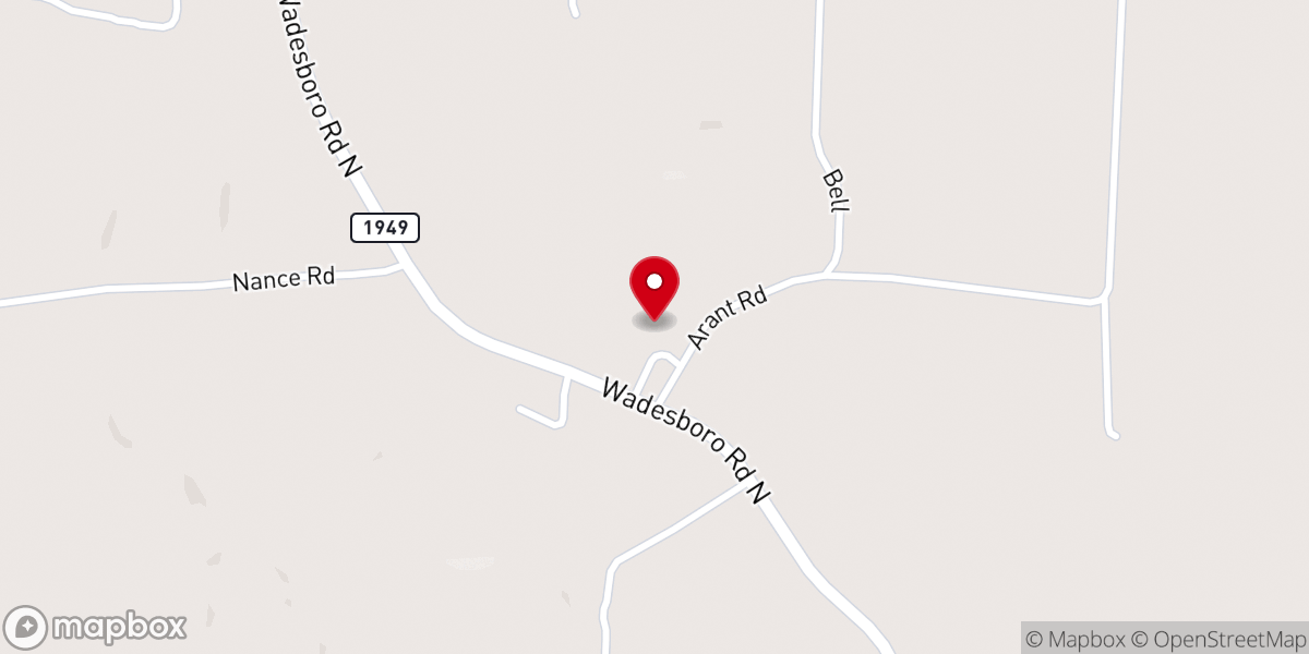 Map showing location of Oak Level United Methodist Church