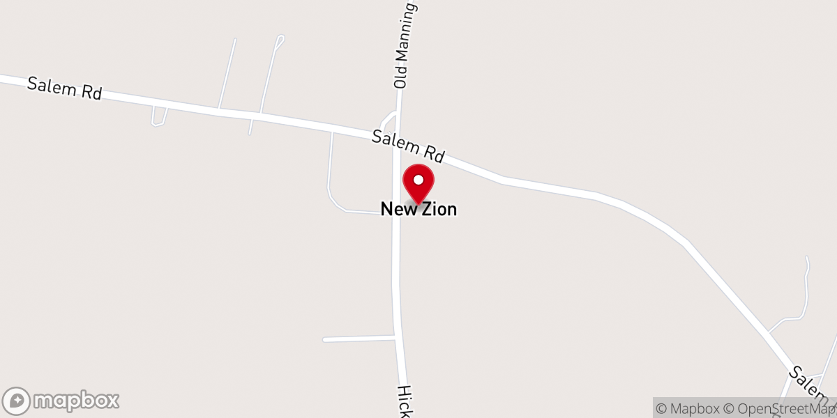 Map showing location of New Zion Pentecostal Holiness Church