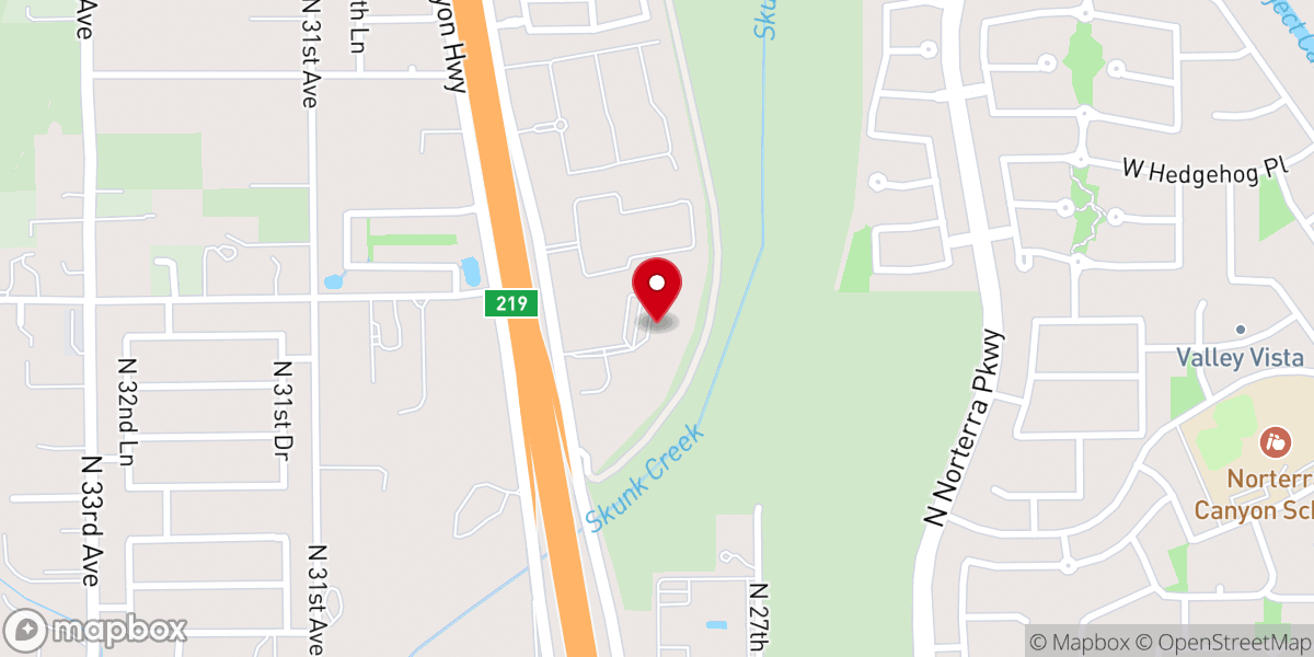 Map showing location of North Valley Church