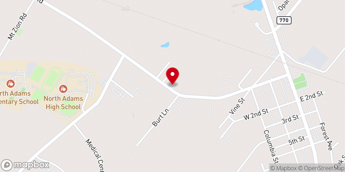 Map showing location of Seaman First Baptist Church