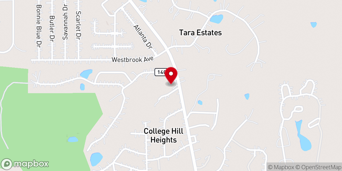 Map showing location of College Hill Heights Baptist