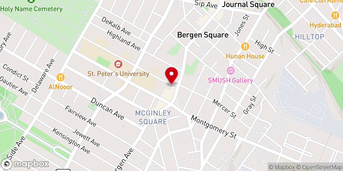 Map showing location of Freedom Church Jersey City
