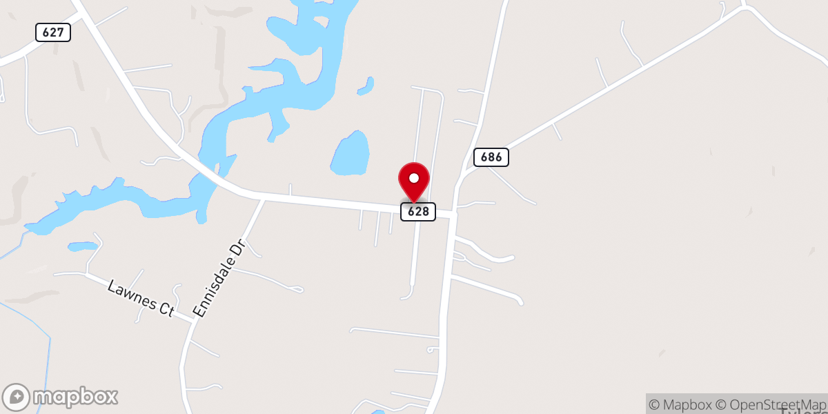 Map showing location of New Branch Farms