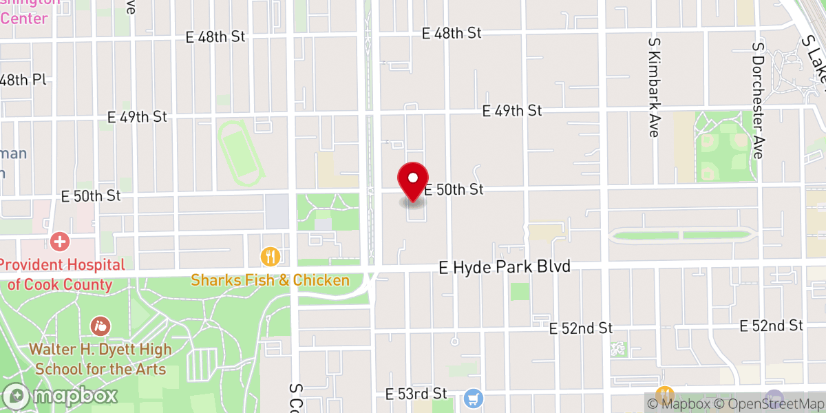 Map showing location of First Baptist Church of Chicago