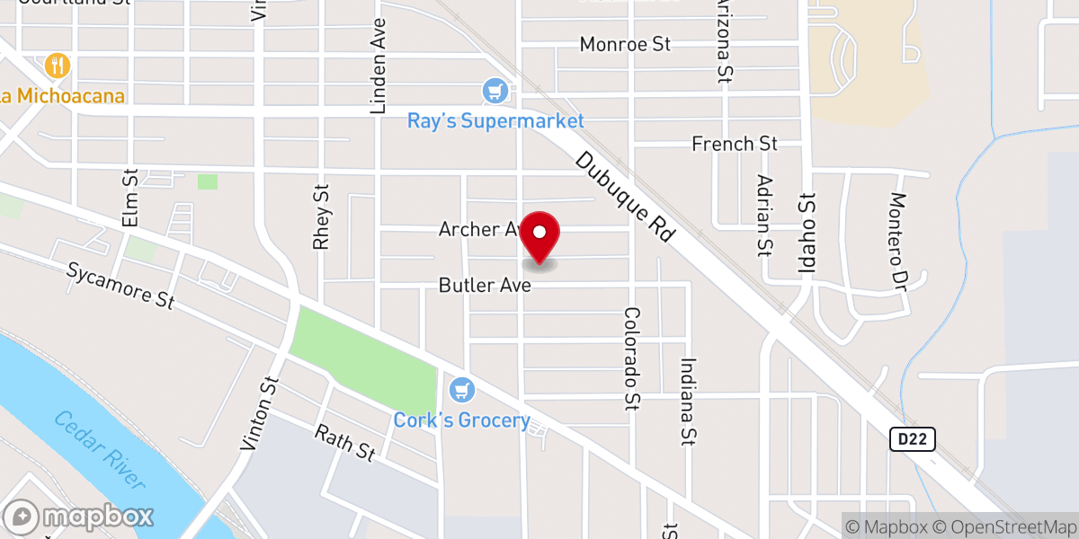Map showing location of Linden United Methodist Church