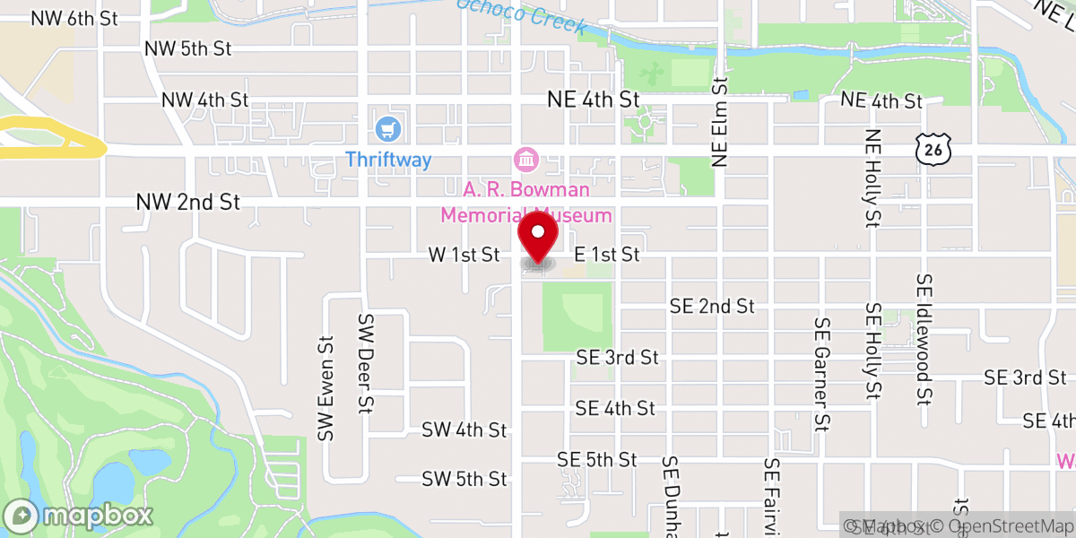 Map showing location of St Joseph's Catholic Church