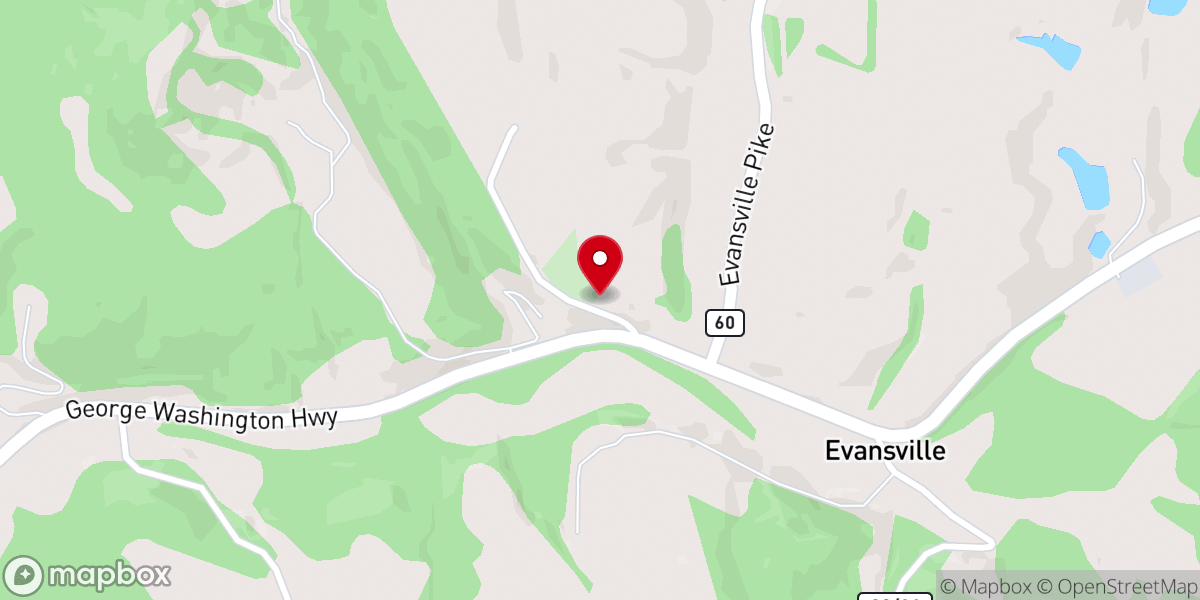 Map showing location of Evansville United Methodist Church