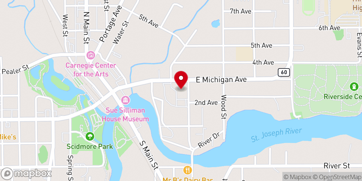 Map showing location of Riverside Church