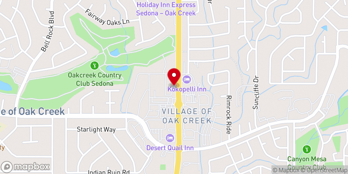Map showing location of Sedona Crystal Temple