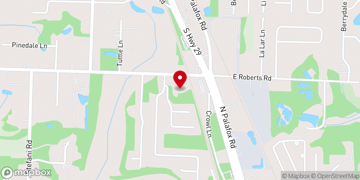 Map showing location of Charity Baptist Church
