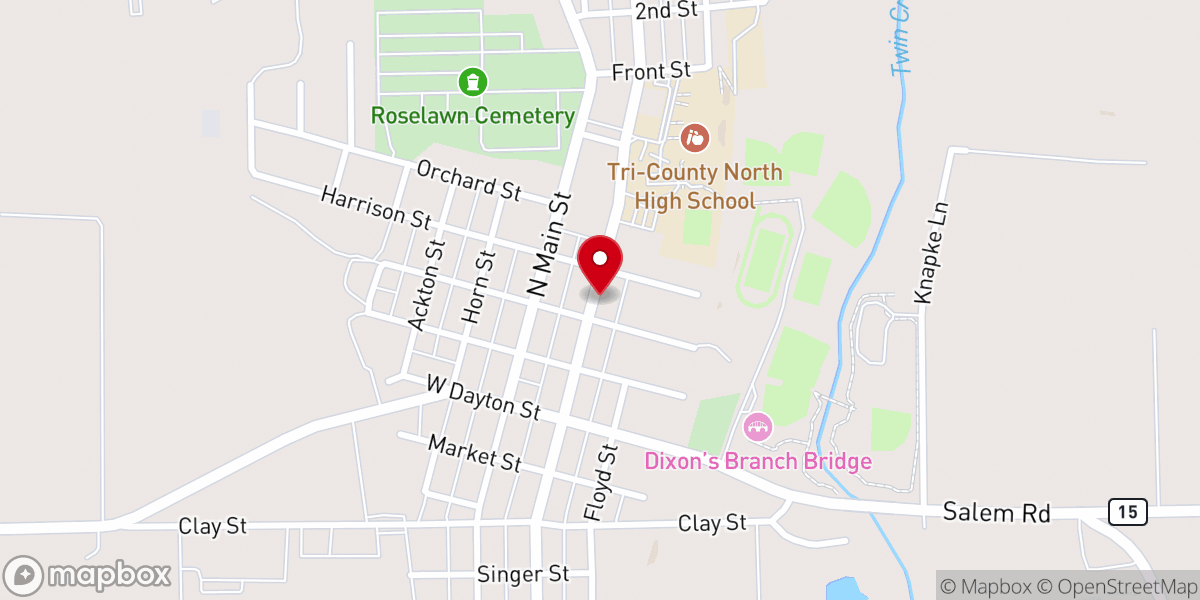 Map showing location of U.B. Church