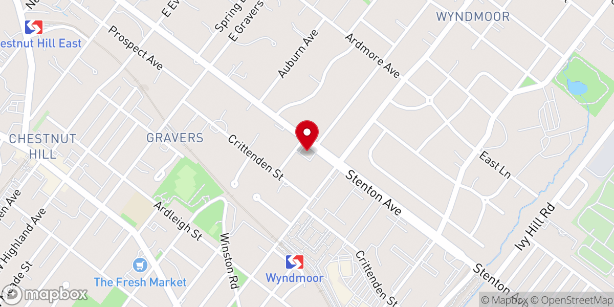 Map showing location of The Christian Church in Philadelphia
