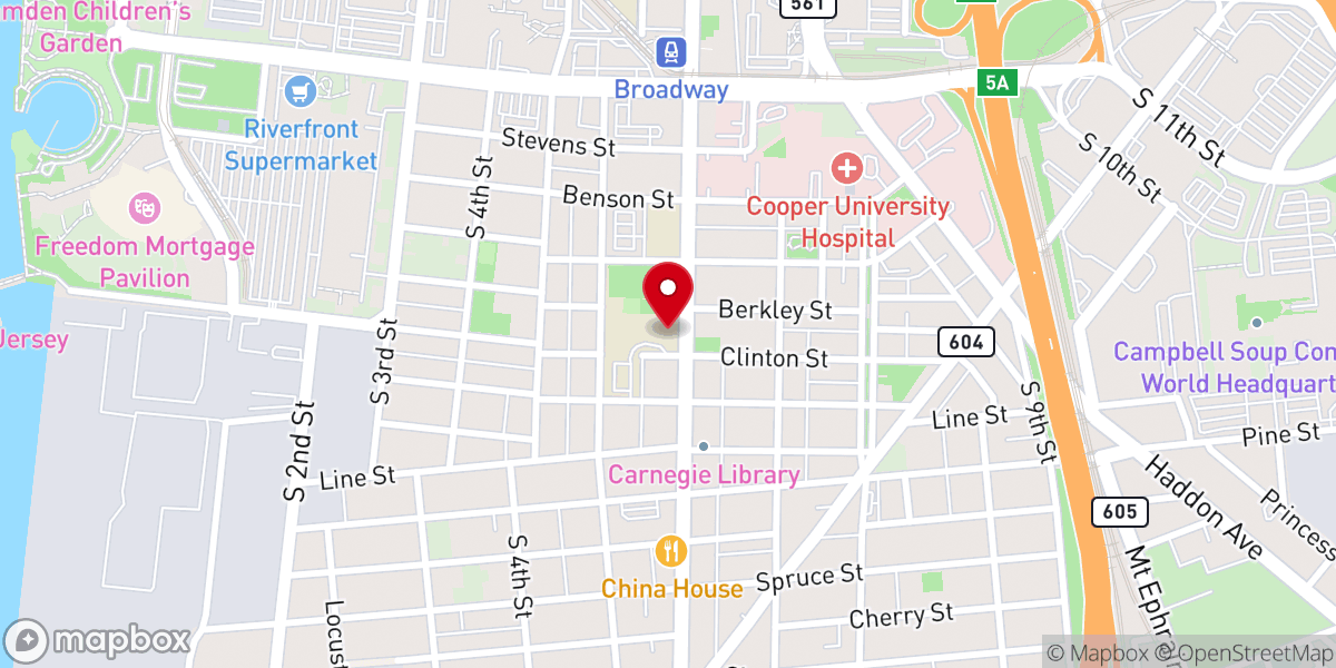 Map showing location of Calvary Fellowship of Camden