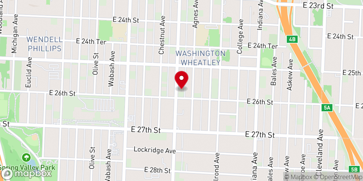 Map showing location of Sacred Mission Baptist Church