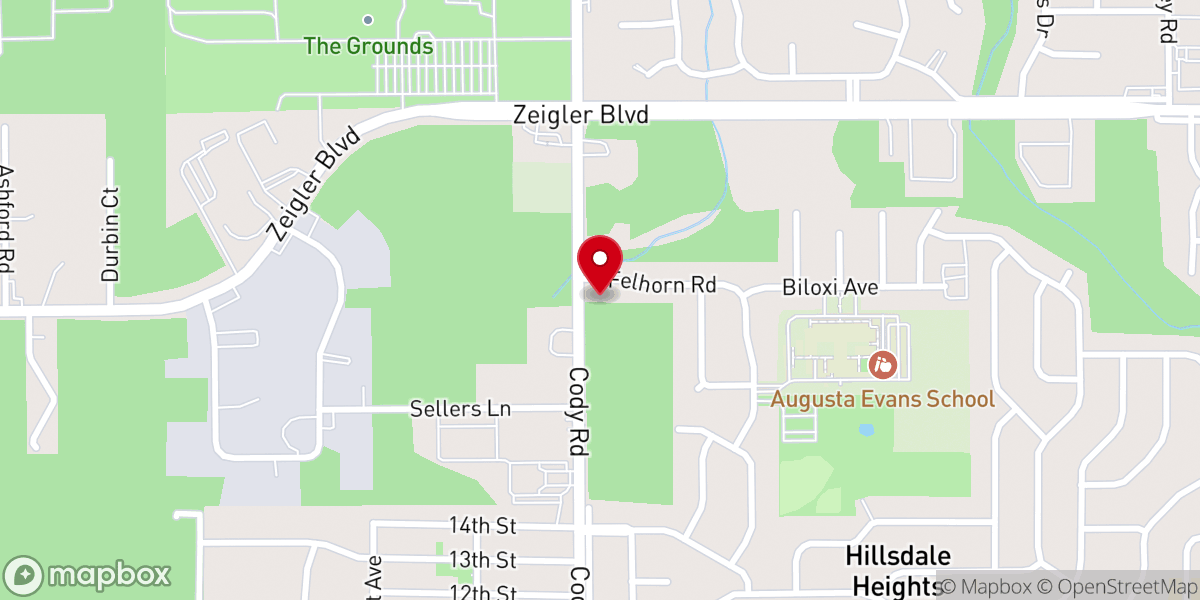 Map showing location of Hillsdale Heights Church of God