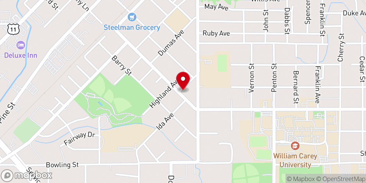 Map showing location of Bentley Chapel United Methodist Church