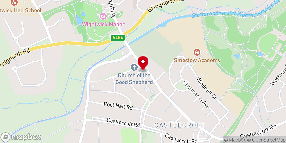 Map showing location of Good Shepherd Church