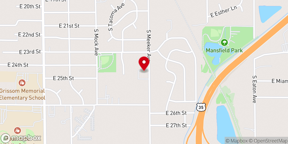 Map showing location of Meeker Ave. Church of Christ