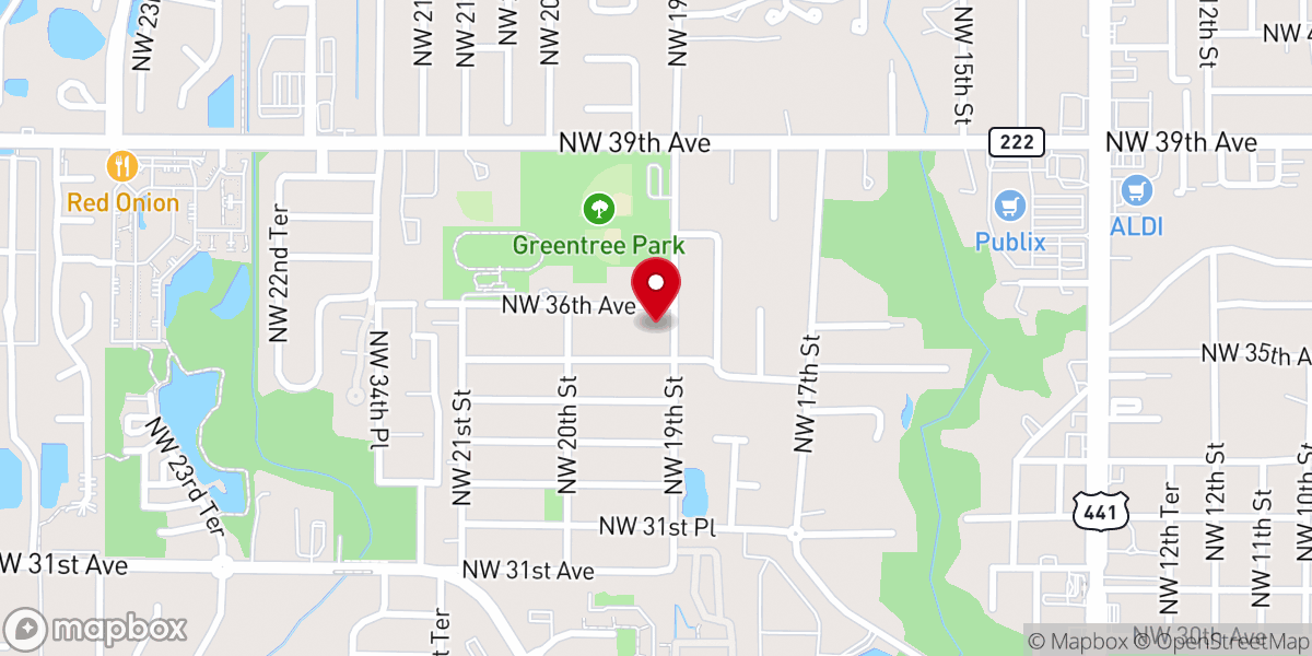 Map showing location of Ridgeview Baptist Church