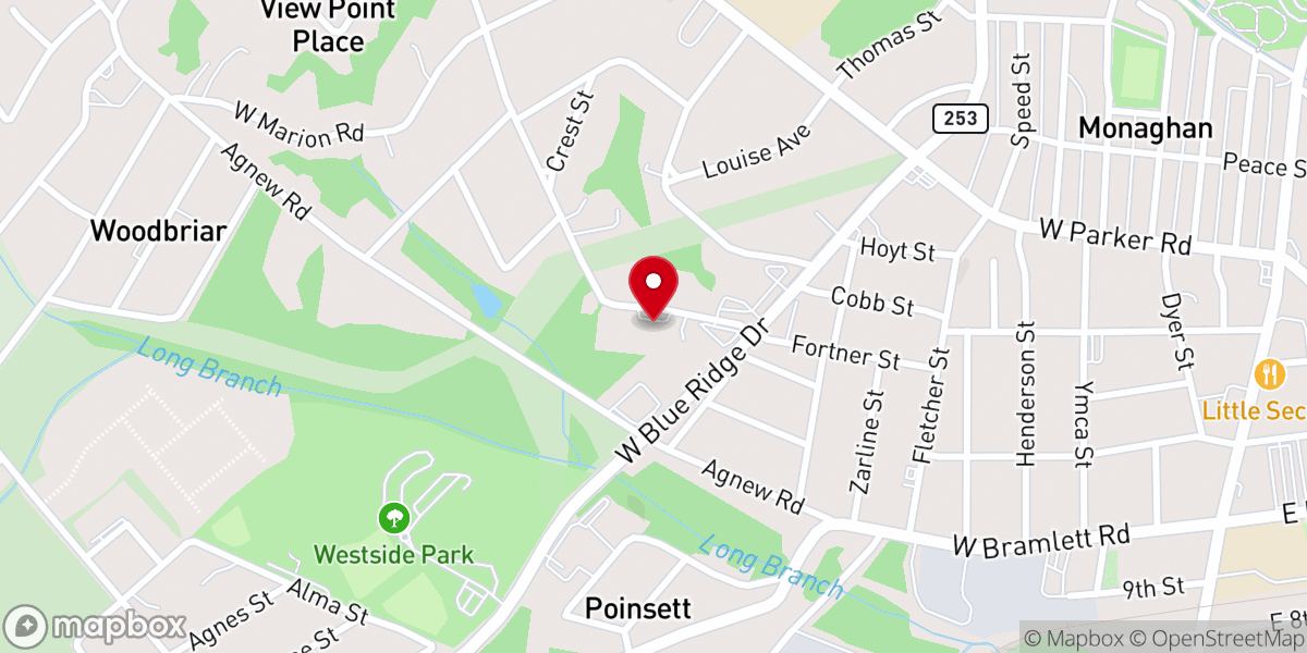 Map showing location of Radiant Church