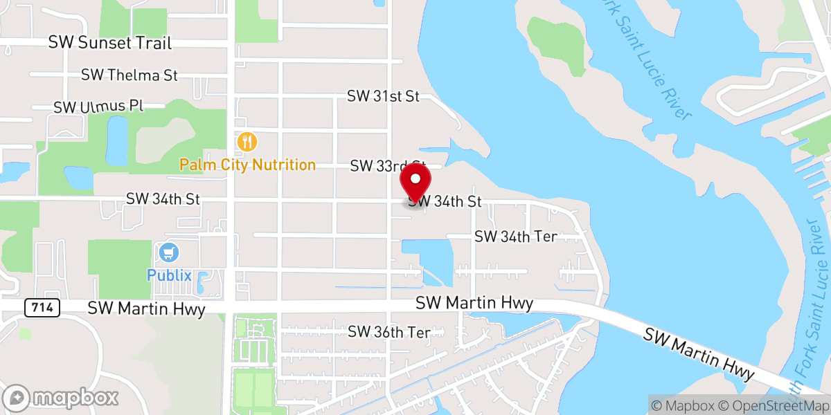 Map showing location of Palm City Civic Organization