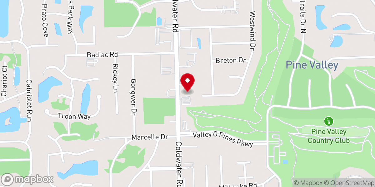 Map showing location of Beautiful Savior Lutheran Church