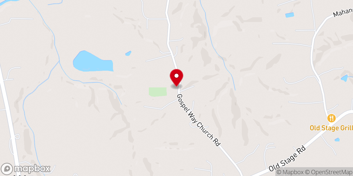 Map showing location of Gospel Way Baptist Church