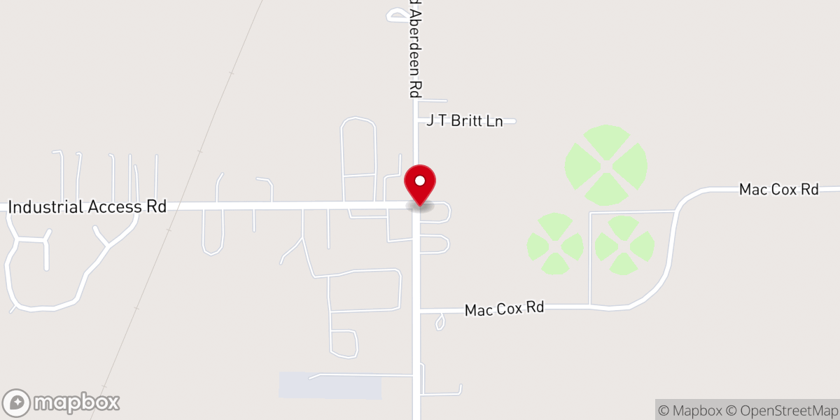 Map showing location of Old Aberdeen Road Church of Christ