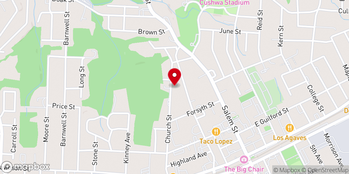Map showing location of St. John A.M.E. Zion Church