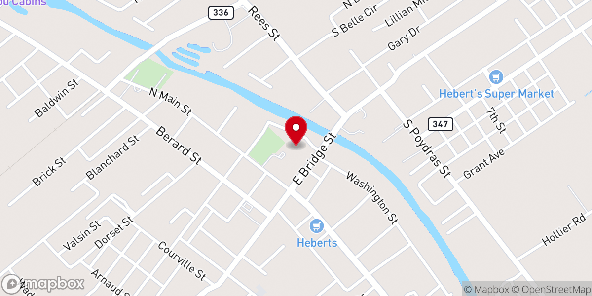 Map showing location of St. Bernard Elementary School