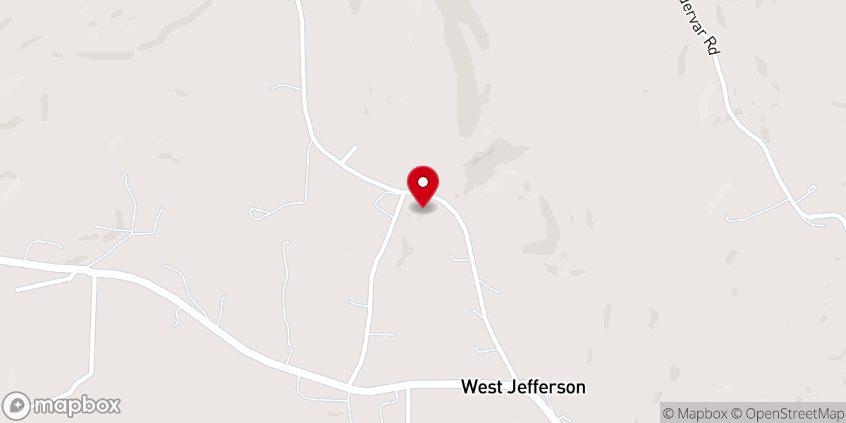 Map showing location of West Jefferson Baptist Church