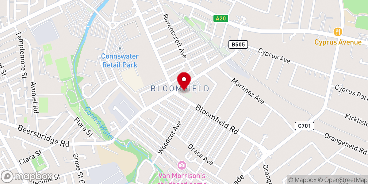 Map showing location of St Donard's Church of Ireland