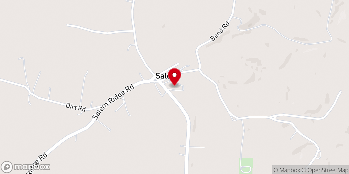 Map showing location of Salem Community Church