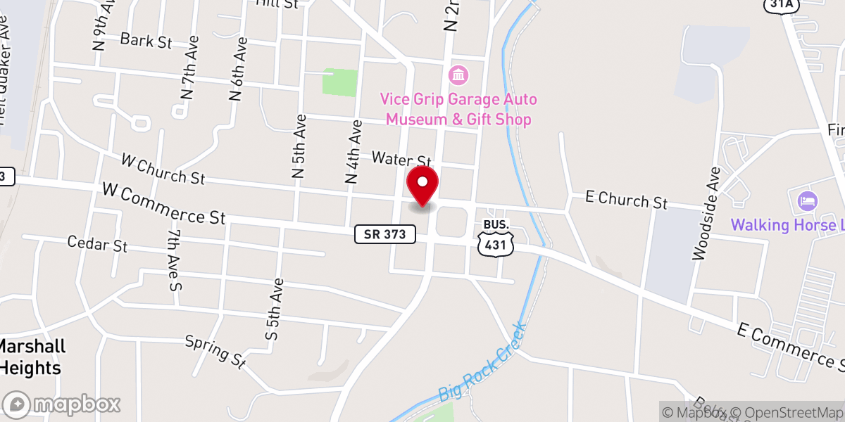 Map showing location of First Presbyterian Church