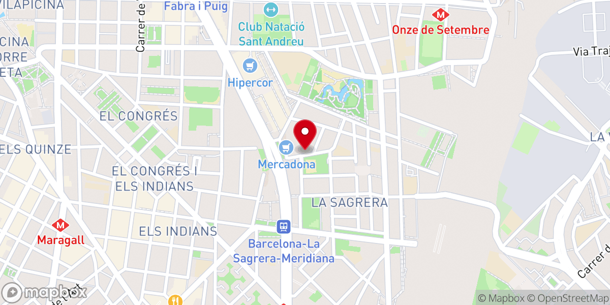 Map showing location of Iglesia Torre de Gracia Barcelona