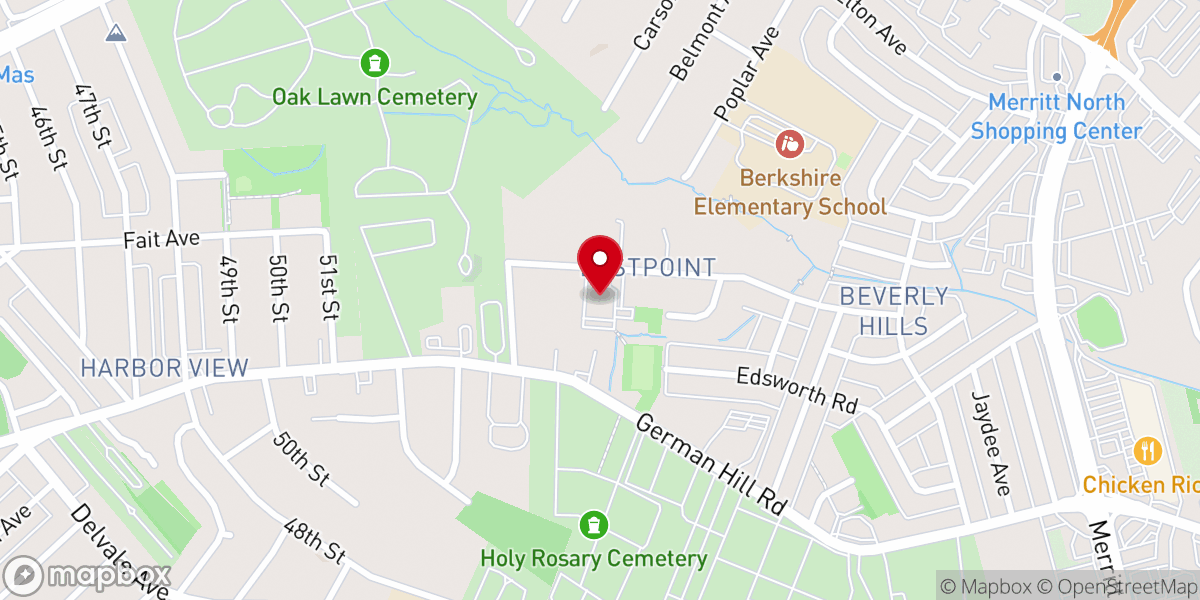 Map showing location of Calvary Baptist Church of Dundalk