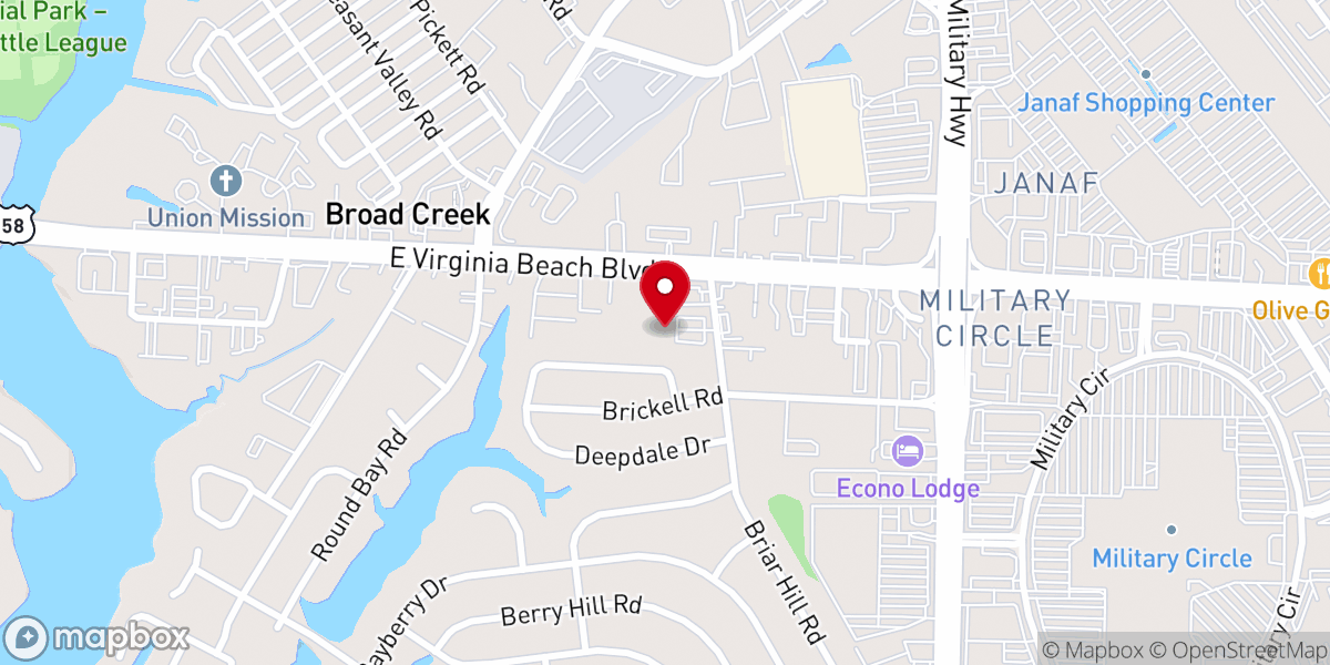 Map showing location of New Life Worship Center