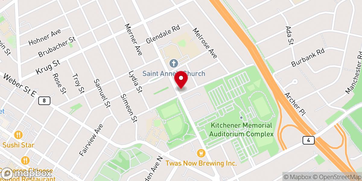 Map showing location of Holy Cross Lutheran Church
