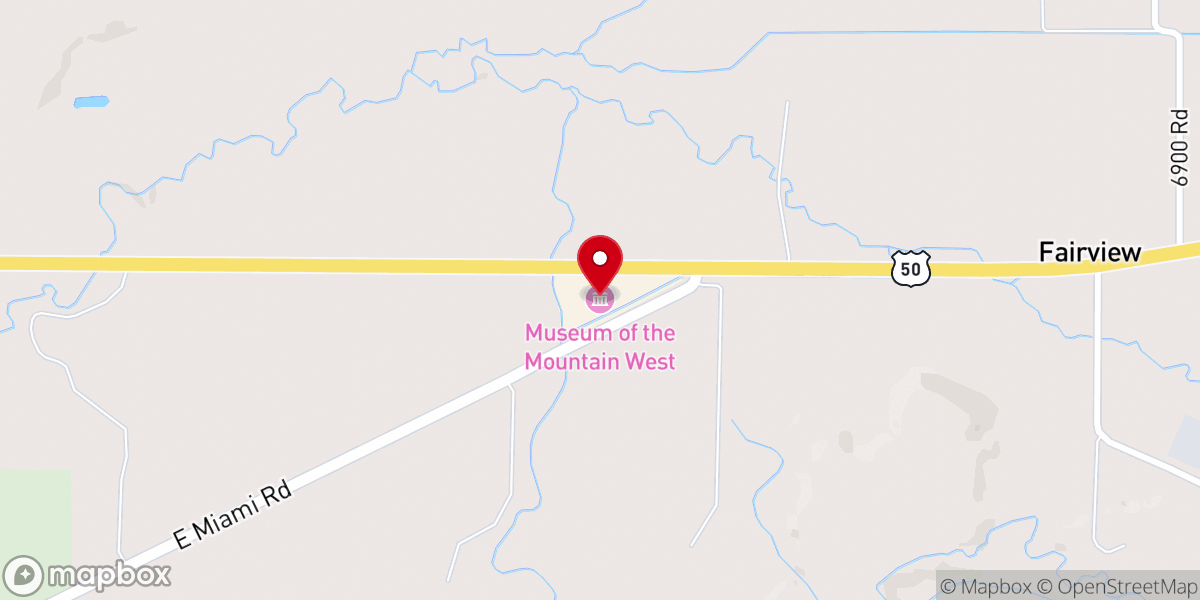 Map showing location of Museum of the Mountain West