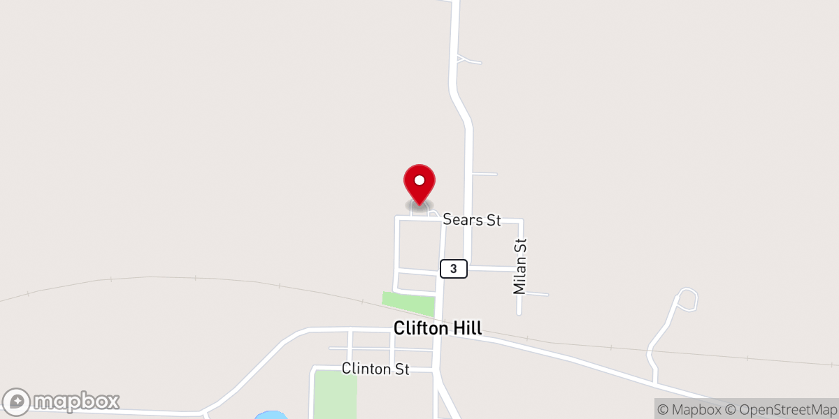Map showing location of Clifton Hill Baptist Church