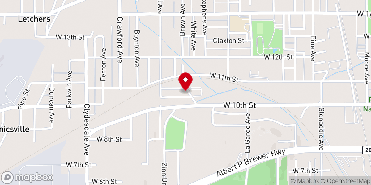Map showing location of Straight Gate Church of God